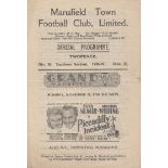 MANSFIELD - NOTTS COUNTY 46 Mansfield home programme v Notts County, 23/11/46. Mansfield won 1-0.