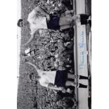 SIGNED - TOTTENHAM Six photos – all 12” x 8”, showing iconic images of players from the 1950s &