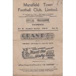 MANSFIELD - SWINDON 46 Mansfield home programme v Swindon, 26/10/46, fold, some tears to edges,