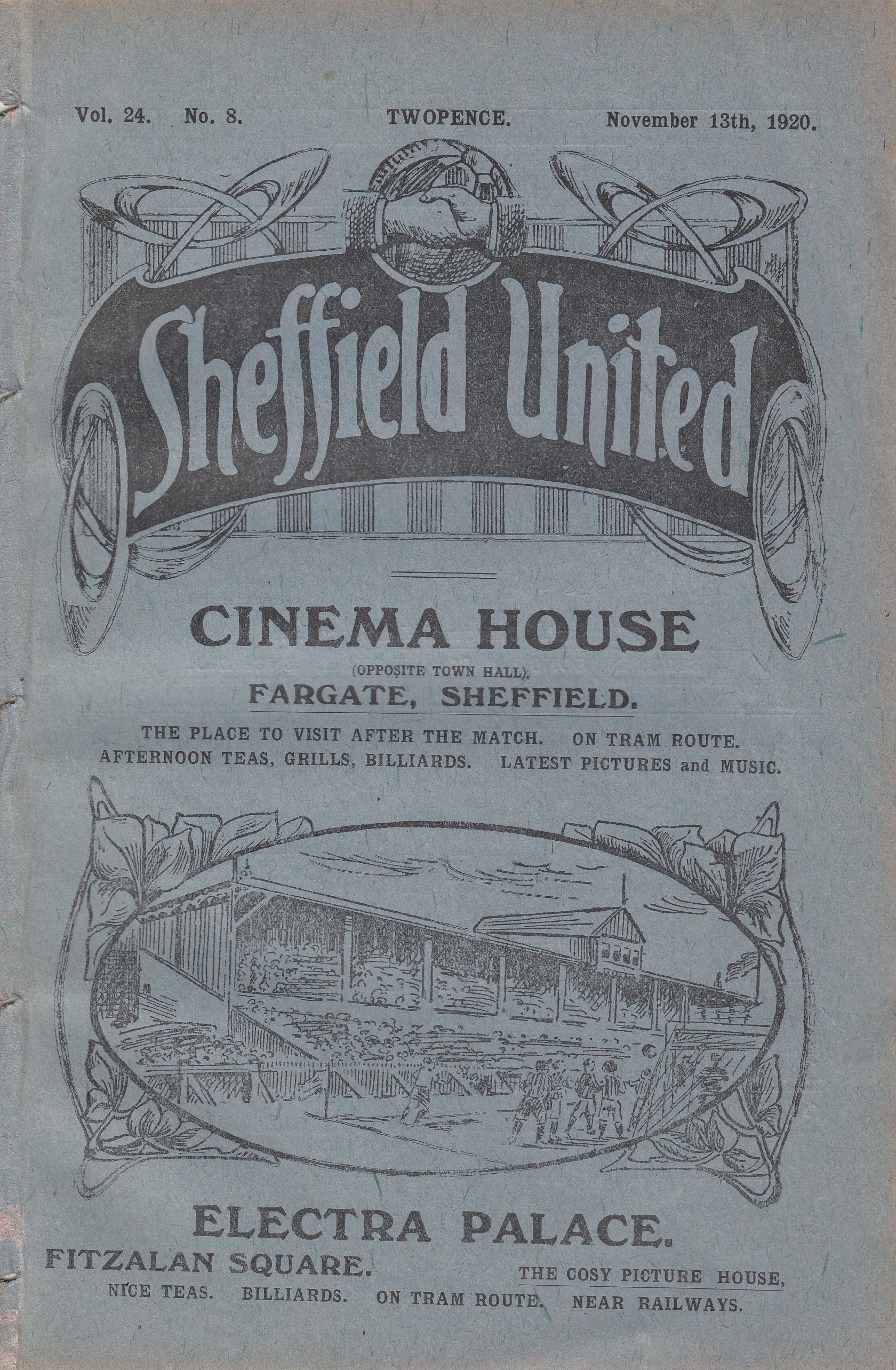 SHEF UTD - MAN UTD 1920 Sheffield United home programme v Manchester United, 13/11/1920, 16 page