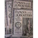 FAMOUS CRICKETERS MAGAZINES Nine issues of original cricket photo panel magazine from 1895 some with