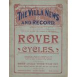 ASTON VILLA - MANCHESTER UTD 1906 Villa home programme v Manchester United, 26/12/1906, four page