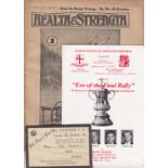 EVERTON Small miscellany including Health & Strength magazine 16/4/1910 including a page on The
