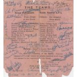 1945-FORCES REPRESENTATIVE Exceedingly rare match-card programme, Kandy Amateur League United