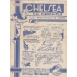 CHELSEA - SHEF WED 1939 CUP Chelsea home programme v Sheffield Wednesday, 11/2/1939, Cup, minor