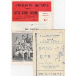 SPURS PIRATES Two pirate programmes for Tottenham games, v QPR 16/10/48 (Buick) and v West Brom 22/