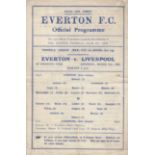 EVERTON - LIVERPOOL 45 Single sheet Everton home programme v Liverpool, 31/3/45, War Cup North 1st