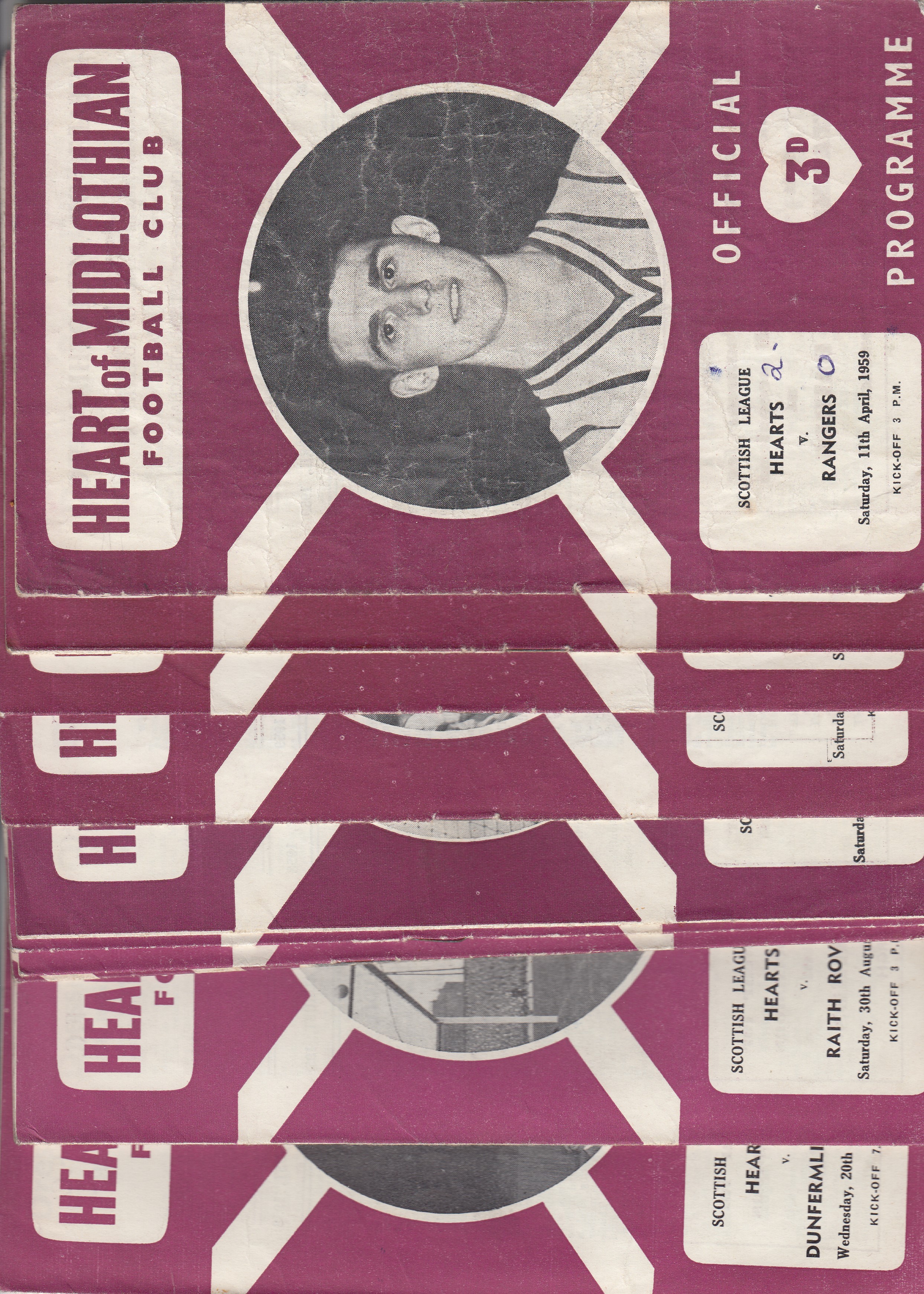 HEARTS 58-59 Eleven Hearts home programmes, 58-59, includes European Cup v Standard Liege, scores on - Image 2 of 3