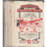 LIVERPOOL 45 Liverpool home programmes from 1953/54 to 1959/60. 2 x 53/54, 1 x 54/55, 4 x 55/56, 3 x