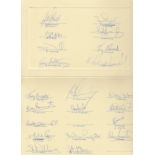 BARBARIANS 1993 White fold over card signed by the Barbarians match squad of twenty for the game v
