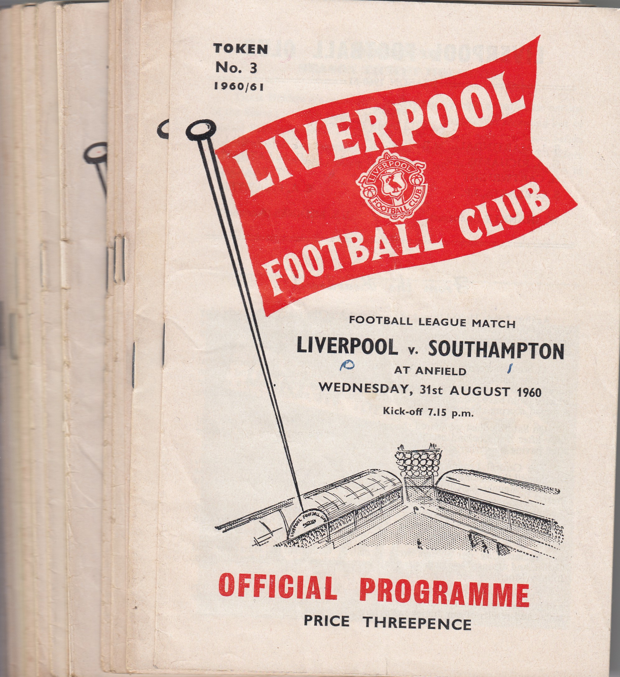 LIVERPOOL A collection of 18 Liverpool home programmes from the 1960/61 promotion season 17 League - Image 3 of 3