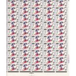 WORLD CUP WINNERS 1966 Sheet of England Winners 1966 Royal Mail 4d postage stamps, unused, sheet has
