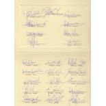 TORINO White fold over card with 23 signatures of Torino players 1993 from the squads v Aberdeen