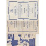 EVERTON Four home programmes, Everton v Shef Wed 9/3/46, (gen good), v Chesterfield 6/4/46 (