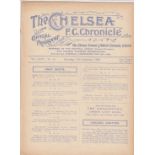 CHELSEA RESERVES 1928-29 Two Chelsea Reserves four page home programmes, both ex bound volume, v