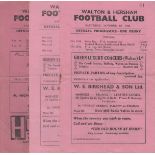 WALTON & HERSHAM 45-46 Three home programmes for friendly games, 45-6, v Uxbridge, Corps of