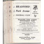 BRADFORD PARK AVENUE 71-72 Twenty two Park Avenue home programmes, 71-2, including Watney Cup v