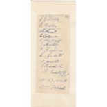 MIDDLESBROUGH 1935-36 Autograph album page signed in ink by 13 Middlesbrough players 1935-36