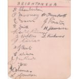 BRIGHTON 1927-28 Autograph album page, Brighton and Hove Albion 1927-28, 17 ink signatures including