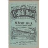 SHEF UTD - BIRMINGHAM 1926 Shef Utd home programme v Birmingham, 18/12/1926, Sheffield United won