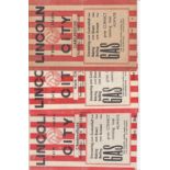 LINCOLN CITY Three Lincoln home programmes, v Darlington 29/12/45, v York 3/5/47 and v