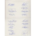 NORTHERN IRELAND White fold over card signed by Northern Ireland squad of sixteen players for the