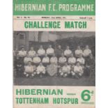 HIBS - TOTTENHAM 51 Hibernian home programme for challenge match v Tottenham, 23/4/51, both teams