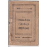 TOTTENHAM HOTSPUR Handbook for 1922/3, cover has been professionally repaired. Generally good