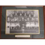 MAN UNITED Framed and glazed photo of the Manchester United FA Cup winning team of season 1947-48.