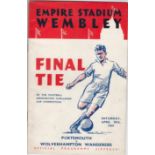 1939 FA CUP FINAL Official programme, Portsmouth v Wolves, 1939 Cup Final at Wembley, , signed on