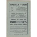 HALIFAX - GATESHEAD 1936-1937 Halifax Town home programme v Gateshead, 24/4/1937, staple removed.