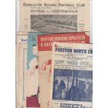 1940s Ten 1940s programmes, Bury v Man City 3/3/45, Bolton v Blackpool 26/10/46 (marks), Aston Villa