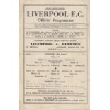 LIVERPOOL - EVERTON 45 Single sheet Liverpool home programme v Everton, 24/3/45, War Cup North,