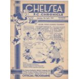 CHELSEA - LEICESTER 1938 Chelsea home programme v Leicester, 9/4/1938, slight fold. Good