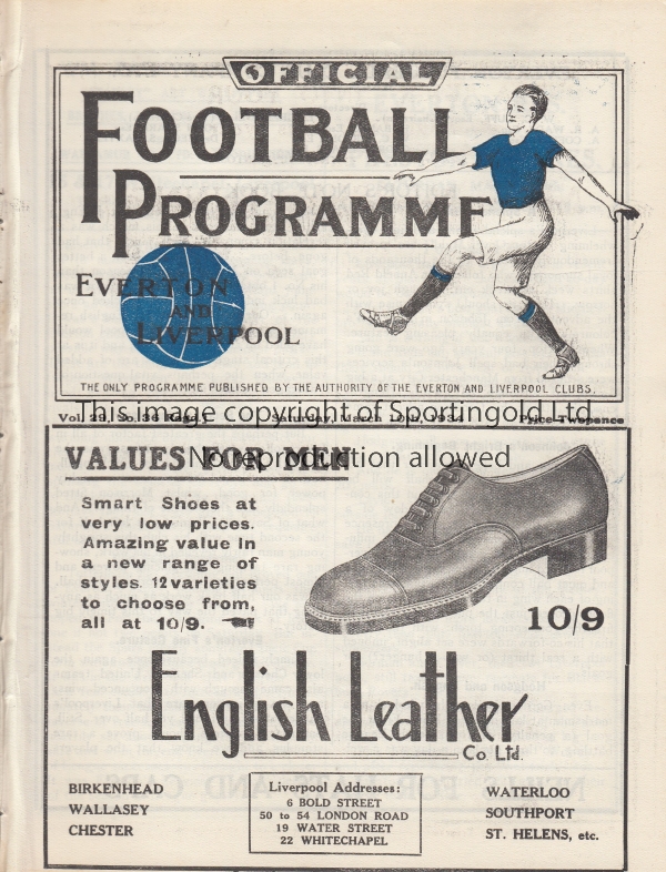 EVERTON - LEICESTER 1934 Everton home programme v Leicester, 10/3/1934, also covers Liverpool Res