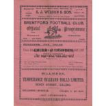 BRENTFORD - BOURNEMOUTH 1929-30 Brentford home programme v Bournemouth, 19/4/1930, pencil score