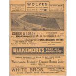 WOLVES - CHELSEA 1934 Wolves home programme v Chelsea, 6/1/1934, an aggrieved Wolves supporter