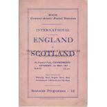 SCOTLAND SCHOOLS -ENGLAND 1937 Scotland Schools International programme v England Schools, 1/5/