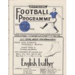 EVERTON - SHEF WED 1933 Everton home programme v Shef Wed, 9/9/1933, also covers Liverpool Res v