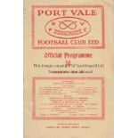 PORT VALE - GRIMSBY 1935-36 Port Vale home programme v Grimsby, 25/1/1936, Cup, staple removed,