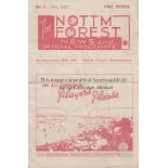 NOTTM FOREST 4 page Programme Nottingham Forest v Southampton 29th September 1945. Light