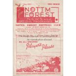 NOTTM FOREST 4 page Programme Nottingham Forest v West Ham United 9th March 1946. Some staining with