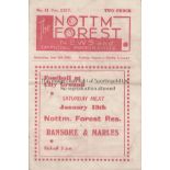 NOTTM FOREST 4 page Programme Nottingham Forest v Derby County Cup 6th January 1945. Light