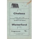 WATERFORD - CHELSEA 68 Programme Waterford v Chelsea, 10/8/68 , played at Flower Lodge , Cork to