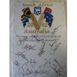 CRICKET - SOUTH AFRICA-AUSTRALIA Banner showing South Africa v Australia 2002 with the relevant