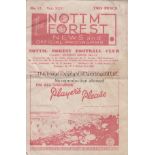 NOTTM FOREST 4 page Programme Nottingham Forest v Charlton Athletic 25th December 1945. Horizontal