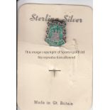 HIBERNIAN - PIN BADGE Small sterling silver Hibernian FC long stem pin badge, probably 1960's. Comes