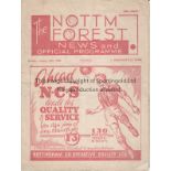 NOTTM FOREST - HUDDERSFIELD 1939 Scarce Forest home programme v Huddersfield, Monday January 16th