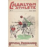 CHARLTON - LIVERPOOL 1936 Charlton home programme v Liverpool, 5/9/1936, slight fold. Generally