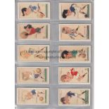 CIGARETTE CARDS Set of 50 Football Caricatures by Mac , housed in plastic sleeves, issued by John